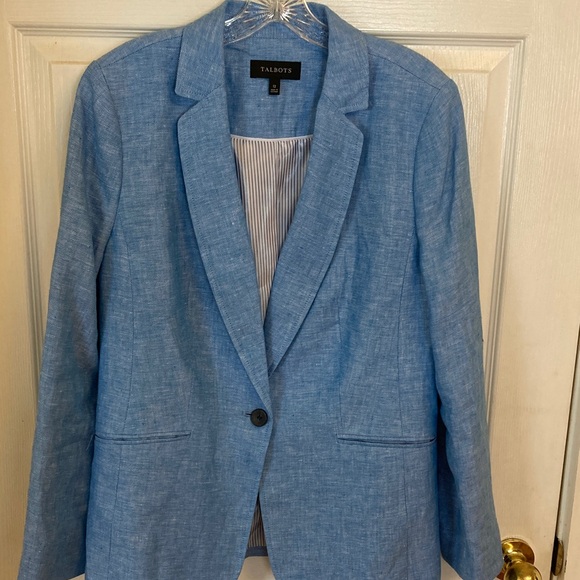 Talbots Jackets & Blazers - Talbots Light Blue Linen Blazer